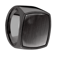 Extra Large Cushion signet ring (22x22mm) in Zirconium, with a Wide style band, a Wenge inlay.