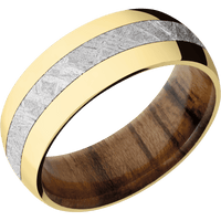 10K Yellow Gold + Polish Finish + Teak