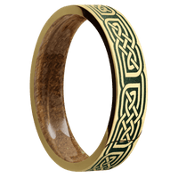 14K Yellow Gold + Polish Finish + Whiskey Barrel