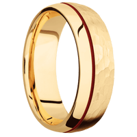 10K Yellow Gold + Hammer , Polish Finish