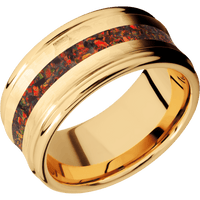 22K Yellow Gold + Hammer , Polish Finish