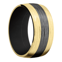 10K Yellow Gold + Treebarkh Finish + Black