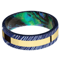 Titanium Damascus + Satinetched Finish + Abalone