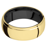 10K Yellow Gold + Polish , Polish Finish + Zirconium