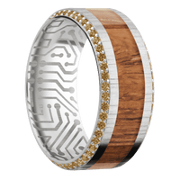 14K White Gold + Treebark1 , Polish Finish