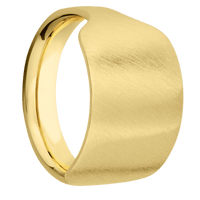 Large Horizontal Rectangle signet ring (20x14.5mm) in 18K Yellow Gold, with a Cigar style band.