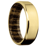 14K Yellow Gold + Satin , Polish Finish + Bocote