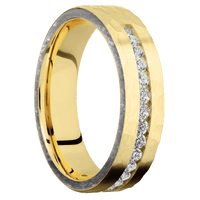 14K Yellow Gold + Hammer Finish