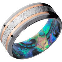 Tantalum + Polish , Satin Finish + Abalone
