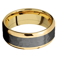 10K Yellow Gold + Hammer , Polish Finish
