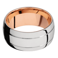 18K White Gold + Polish , Polish Finish + 14K Rose Gold