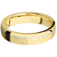 18K Yellow Gold + Hammer , Polish Finish