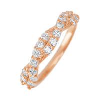 14K Rose Gold band with 18 Round Lab Grown Diamond having TCW-.54