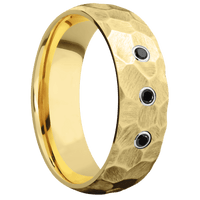 14K Yellow Gold + Rock Finish