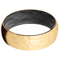 18K Yellow Gold + Hammer Finish + Forged Carbon Fiber