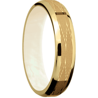 18K Yellow Gold + Polish , Polish Finish + Freshwater Mother of Pearl