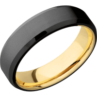 Zirconium + Bead , Polish Finish + 18K Yellow Gold