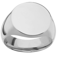 Large Circle signet ring (18mm) in Titanium, with a Wide style band.