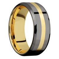 Tantalum Noir + Polish , Polish Finish + 18K Yellow Gold