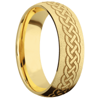 14K Yellow Gold + Stone Finish
