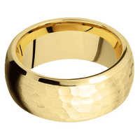 22K Yellow Gold + Hammer , Polish Finish