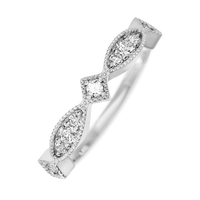 18K White Gold band with 3 Round, 2 Round and 4 Round Lab Grown Diamond having TCW-.27