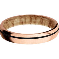 14K Rose Gold + Crosssatin , Crosssatin Finish + Natural Oak