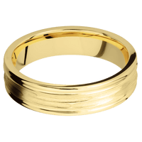 22K Yellow Gold + Treebarkh , Polish Finish