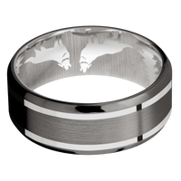 Tantalum Noir + Satin , Polish Finish + 10K White Gold