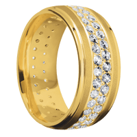 18K Yellow Gold + Sand , Polish Finish