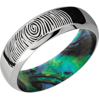 14K White Gold + Polish , Polish Finish + Abalone