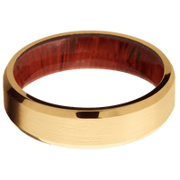 14K Yellow Gold + Satin , Polish Finish + Padauk