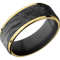 14K Yellow Gold + Polish , Polish Finish + Dark Grey