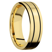 14K Yellow Gold + Machine Finish