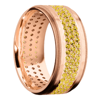 14K Rose Gold + Hammer , Sand Finish
