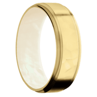 22K Yellow Gold + Rockpolish , Satin Finish + Freshwater Mother of Pearl