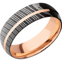 Damascus + Acid Finish + 18K Rose Gold