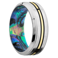 Platinum + Hammer , Polish Finish + Abalone