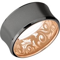 Tantalum Noir + Sand , Polish Finish + 10K Rose Gold