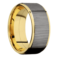 14K Yellow Gold + Polish , Sand Finish