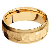 14K Yellow Gold + Rock , Sand Finish