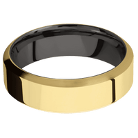10K Yellow Gold + Polish , Satin Finish + Tantalum Noir
