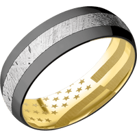 Zirconium + Polish Finish + 18K Yellow Gold