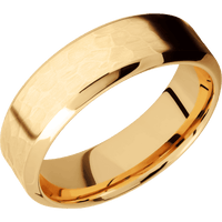 10K Yellow Gold + Hammer , Polish Finish