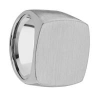 Extra Large Cushion signet ring (22x22mm) in Titanium, with a Wide style band.