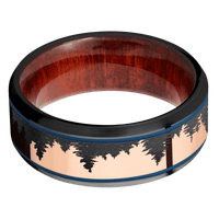 Zirconium + Polish , Satin Finish + Red Heart