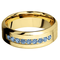 14K Yellow Gold + Hammer , Polish Finish