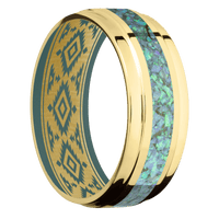 14K Yellow Gold + Polish , Polish Finish + Northern Lights