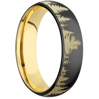 Zirconium + Anglesatin Finish + 14K Yellow Gold