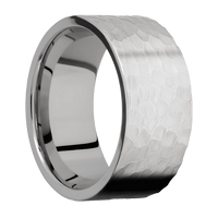 10mm wide Flat Titanium Ring with Hammer Finish